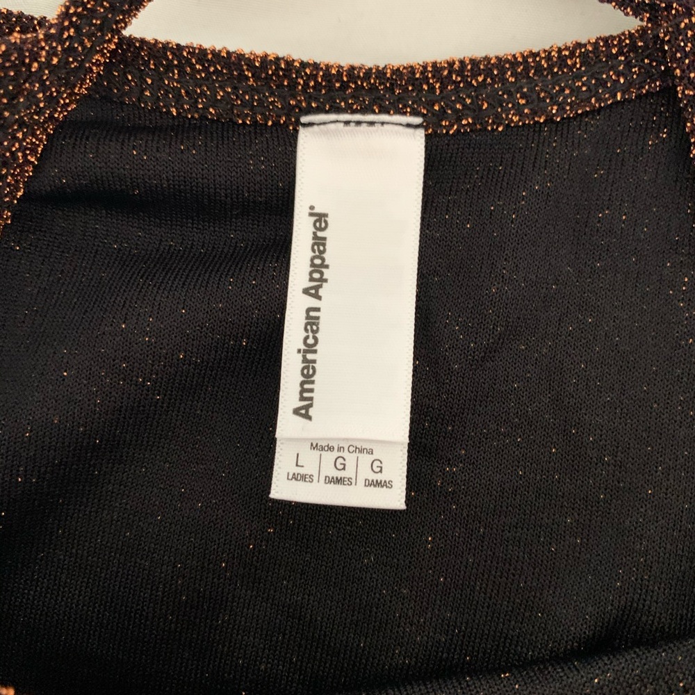 American Apparel strappy metallic cooper bodysuit - Picture 4 of 6
